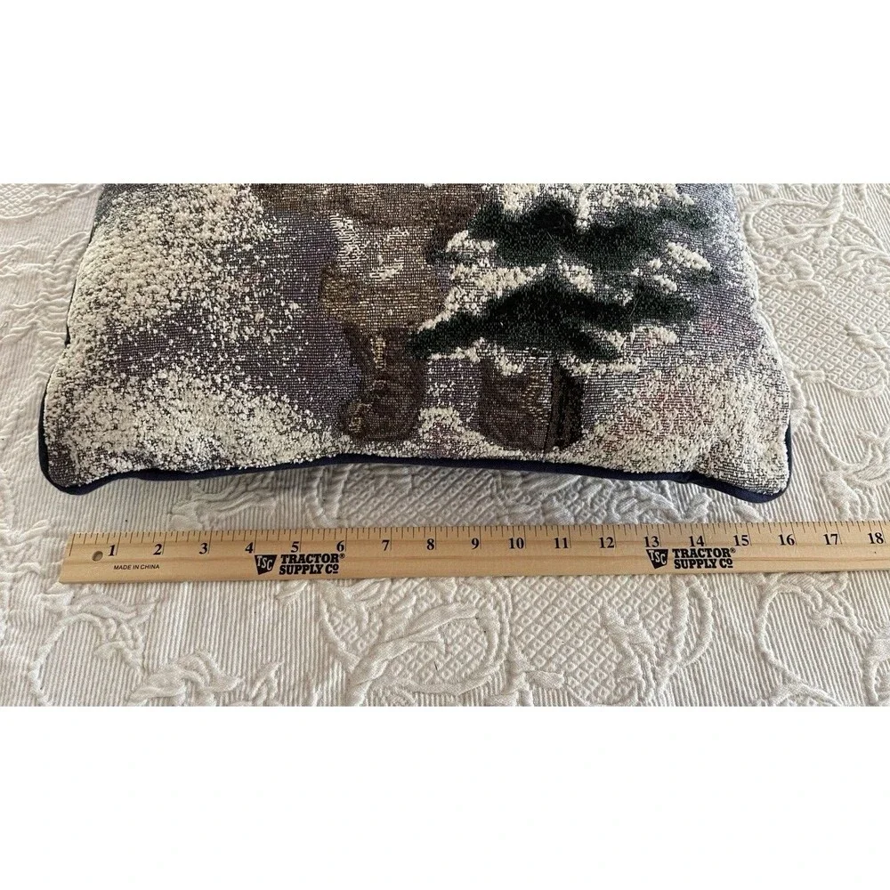 Riverdale Old World Santa Claus Tapestry Throw Pillow Christmas Holiday USA Made